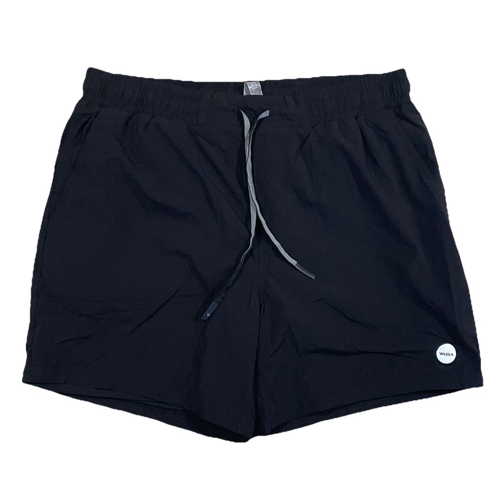 Men's Vassa Active Workout Lined Black XL Shorts Drawstring Stretch